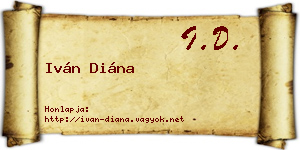 Iván Diána névjegykártya